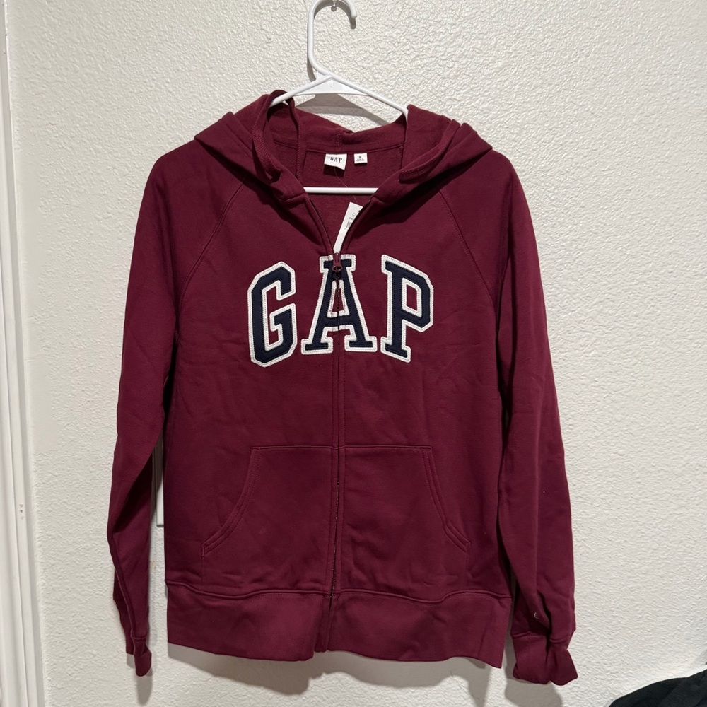 GAP Womans Burgundy Zip-Up Hoodie